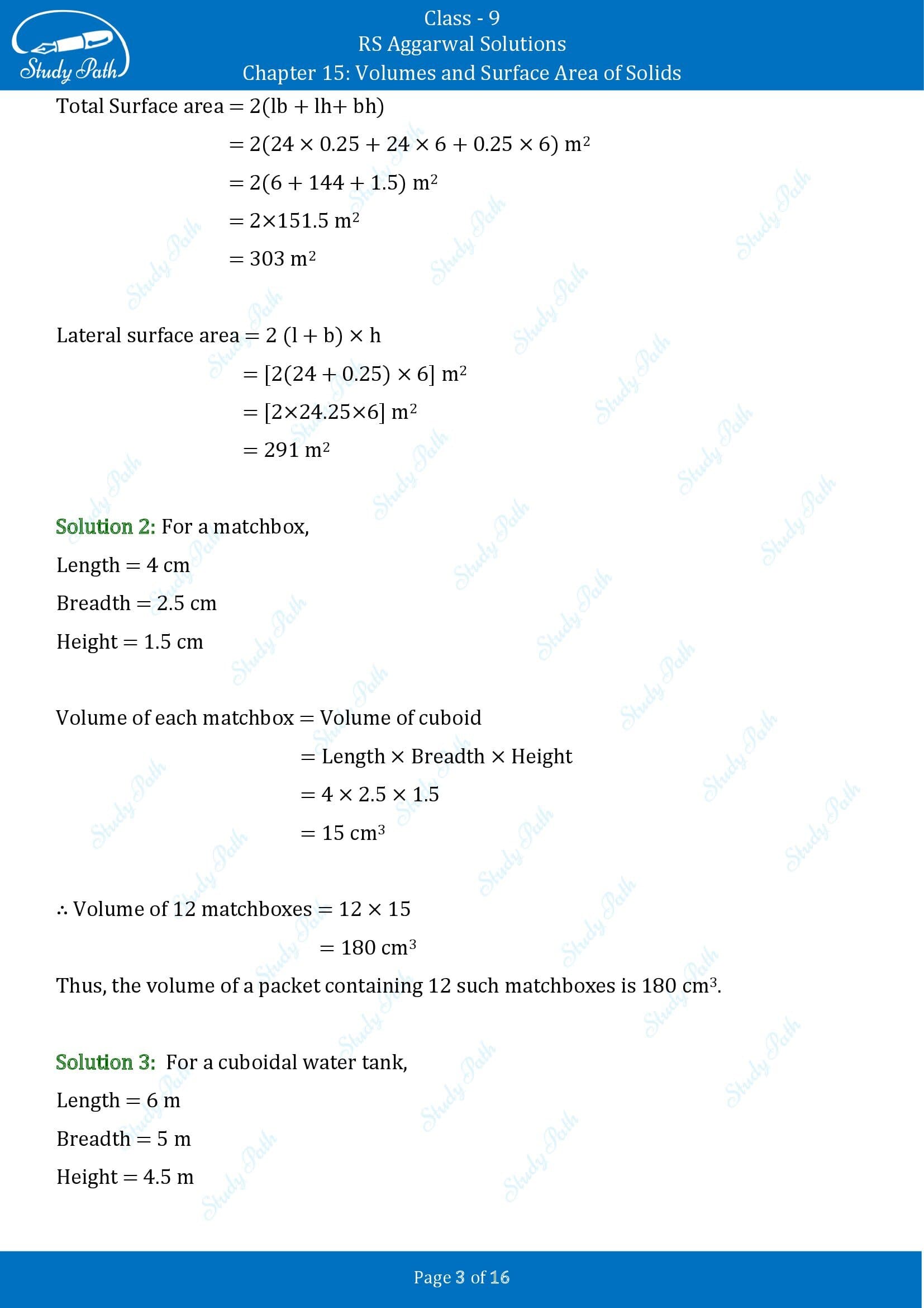 RS Aggarwal Solutions Class 9 Chapter 15 Volumes and Surface Area of Solids Exercise 15A 00003